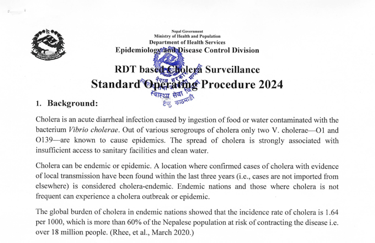 SOP RDT Based Cholera Surveillance 2024